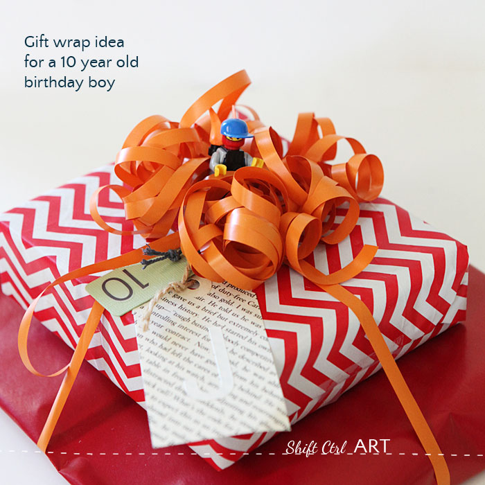 Birthday gift wrap idea for tween boy