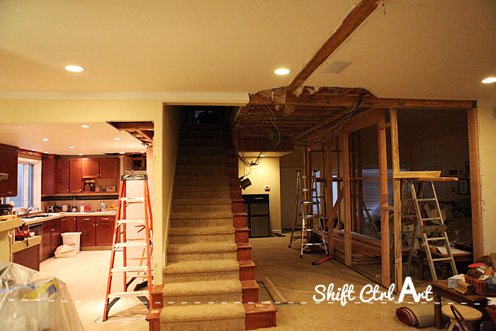 Staircase before and demo 1