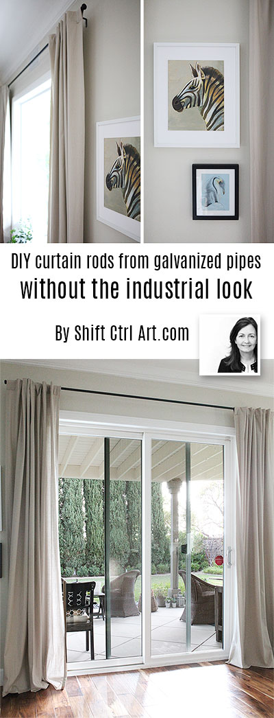 Galvanized pipe curtain rods without the industrial feel #curtainrod #galvanized #pipe #curtains