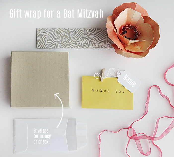 Gift wrap for a bat mitzvah