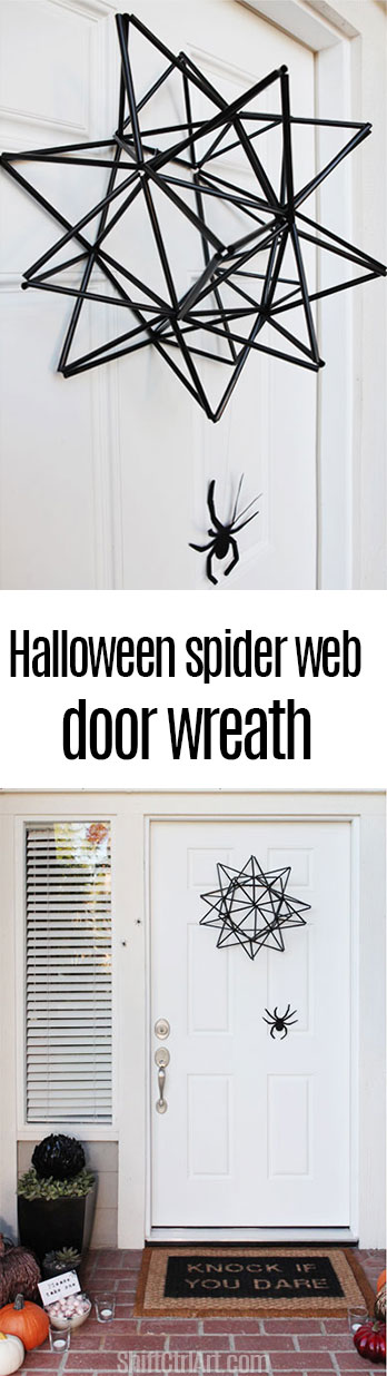 #DIY #Halloween spider web door wreath