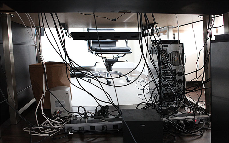 How to: Organize the tangled mess of cords under your desk