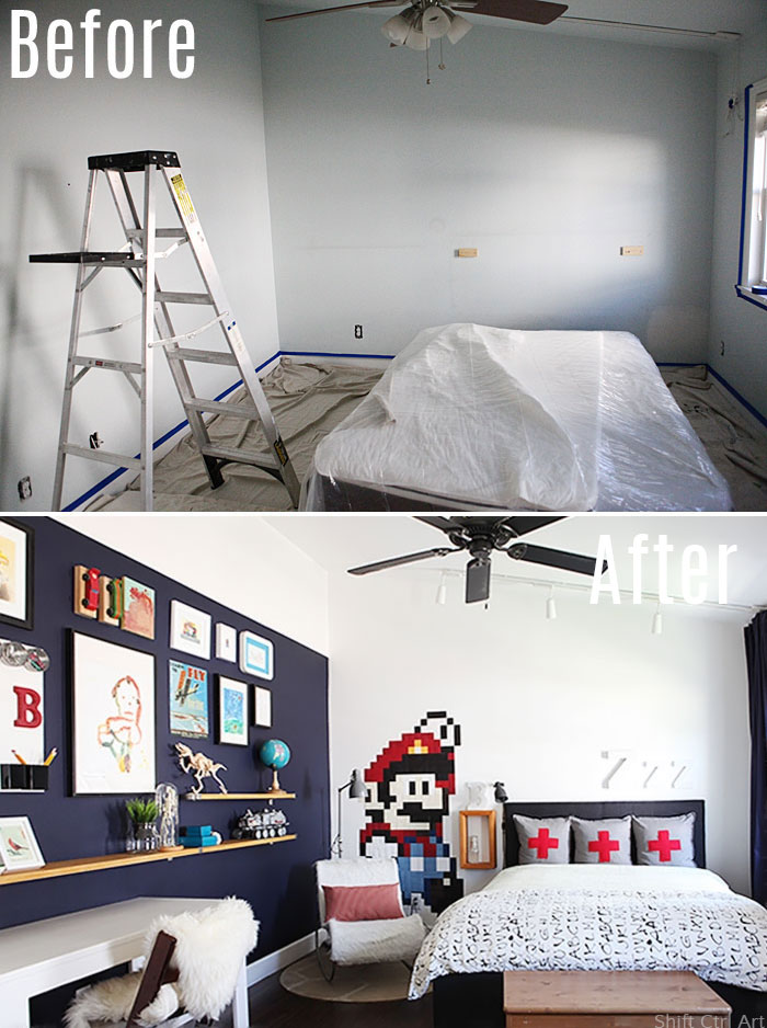 b's room before and after