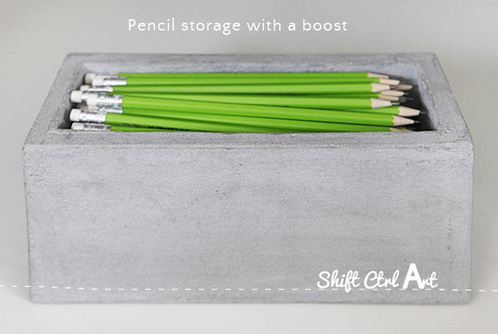 Pencil storage with a boost
