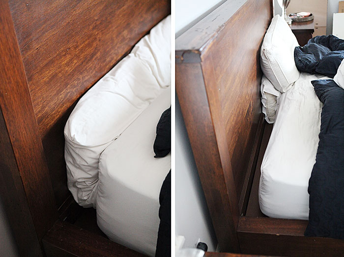 Diy Upholstered Headboard Insert And, How To Fill The Gap Between Mattress And Headboard